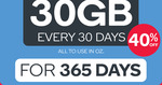 8GB/30GB (30days $19.67/ $27.275) $230/ $327.30 Kogan Mobile Broadband @ Kogan