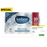 Sorbent Toilet Tissue Silky 30pk $9 [NSW] | $10 [OTHER] | Emporia 3ply Toilet Tissue 32pk $10 (Both $0.17/100SS) @ Woolworths