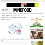 Win 1 of 2 Ô Cuisine Borosilicate Glass Cookware Sets Worth $146.75 from MiNDFOOD