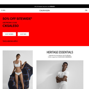 Calvin klein hot sale website