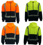 Hi-Vis Reflect Tape Safety Work Wear Warm Winter Hoodie Jumper Jacket Men's $18.99 Delivered @ Remixxsyd eBay