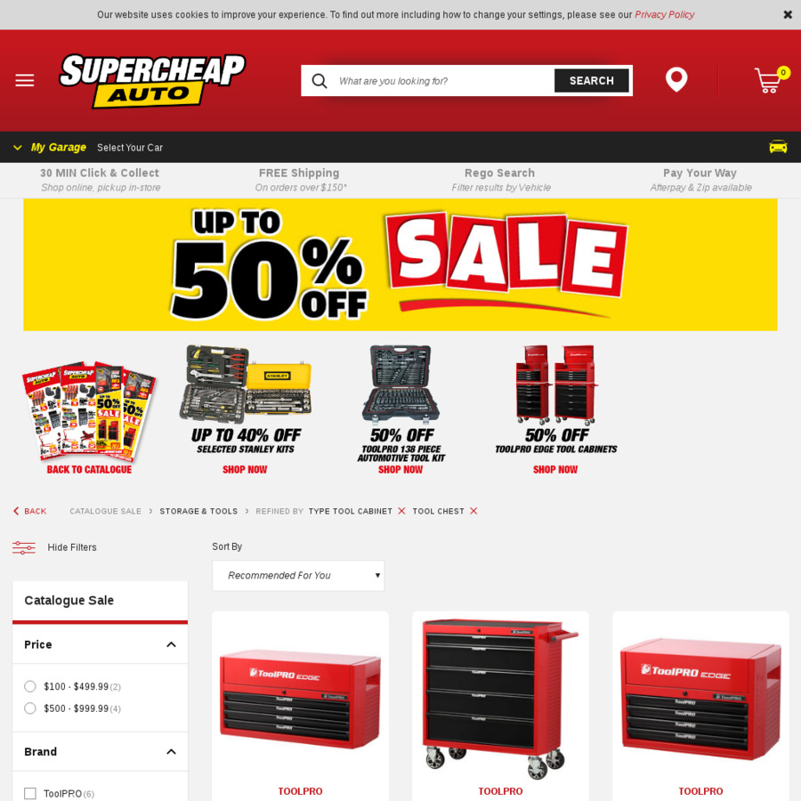 50% off Toolpro Edge Series Tool Chests & Cabinets (e.g. 4-Drawer 28 ...