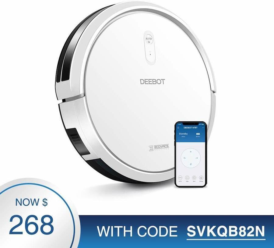 ECOVACS DEEBOT N79T Robot Vacuum $268, DEEBOT 600 $358, DEEBOT 710