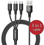 3 in 1 USB Charging Cable for Type C/Lightning/Micro $9.30 (15% off) + Post ($0 with Prime/ $39 Spend) @ LUOKE Amazon AU