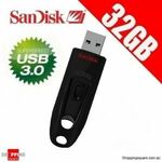 SanDisk 32GB CZ48 Ultra USB 3.0 Flash Drive Memory Stick - 3 for $15.00  + Delivery ($0 with eBay Plus) @ Shopping Square eBay
