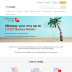 500 Qantas Frequent Flyer Points Linking New Afterpay to Qantas Frequent Flyer Account