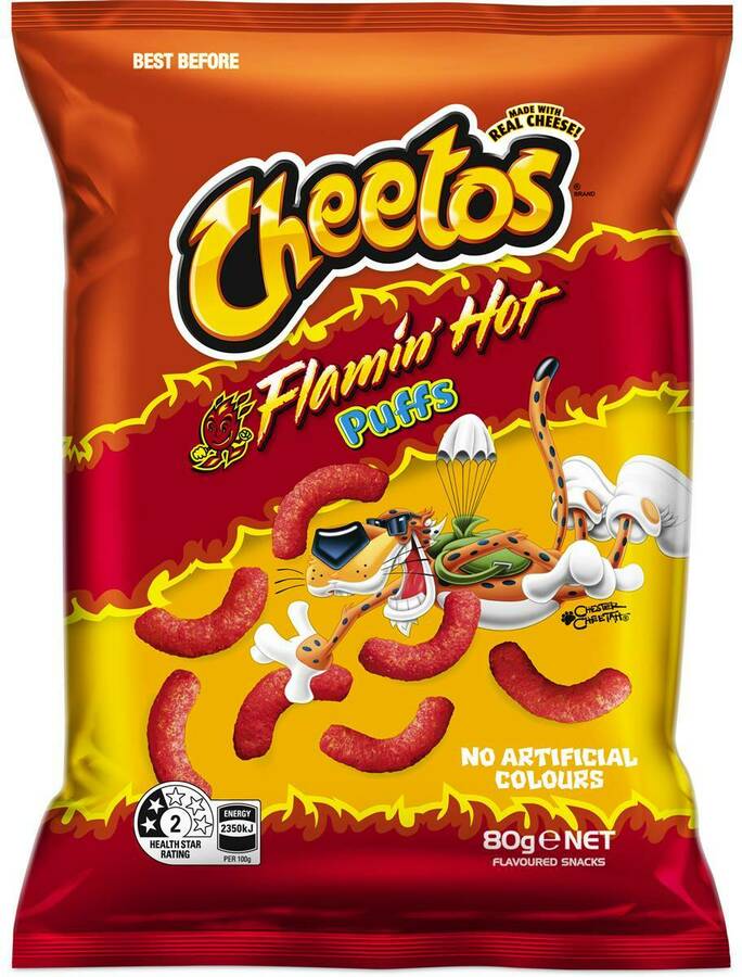 ½ Price Cheetos Flamin' Hot Puffs 80g 1 Woolworths