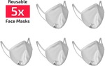Reusable Face Mask 5-Pack $19.99 & Free Delivery / Buy 2 Get 1 Free Face Masks @ ASG The Store AU