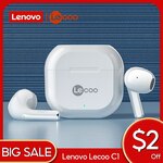Lenovo Lecoo C1 TWS Bluetooth 5.1 Earphones US$11.21 (~A$15.79) Delivered @ Dinas Global Store AliExpress