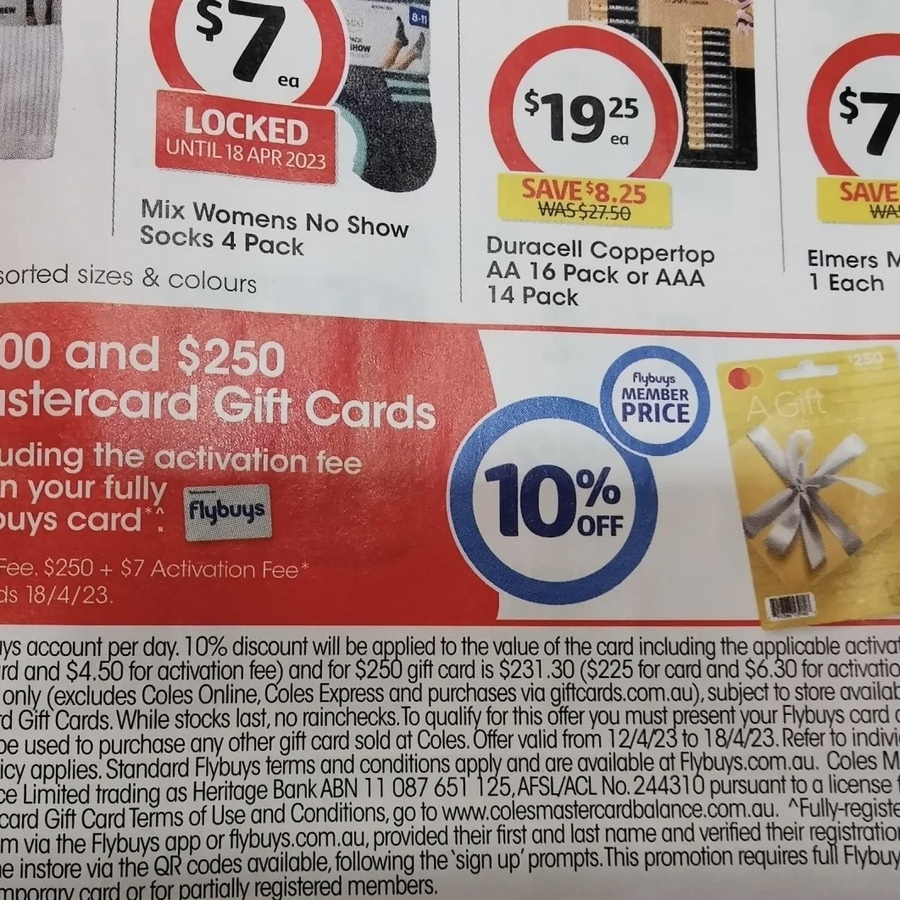 2000 Bonus Flybuys Points with Minimum $100 Officeworks Gift Card Purchase  @ Coles - OzBargain