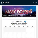 [VIC] Mary Poppins at Her Majesty's Theatre, Melbourne $72 Ticket + $7 Fee @ Ticketek