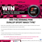 Win a Dunlop SP Sport Maxx Pink Bathurst Tyre from The Supercar That Wins The 2023 Repco Bathurst 1000 Event from Dunlop