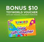 Purchase Any Children's Panadol from Any Retailer in Australia and Claim Bonus $10 Toyworld Voucher @ Panadol