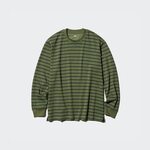 Airism Cotton Striped T-Shirt Long Sleeve $9.90 + $7.95 Delivery ($0 C&C/ in-Store/ $75 Order) @ UNIQLO