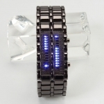 Faceless Digital Blue LED Steel Watch-US $6.99-Include Shipping