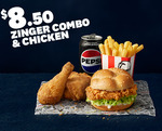 Zinger & Chicken Combo $8.50 @ KFC (App & Online Only)