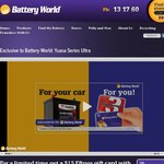 $15 EFTPOS Gift Card with Every Yuasa Power Ultra Series Battery Purchase (Battery World)