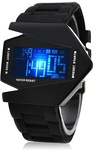 Stylish Digital Watch with Colorful Light & Silicone Strap (Black) M $3.89+FreeShipping