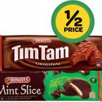Arnott’s Chocolate Coated Biscuits Variety 160-250g 50% off $1.62 at Woolworths