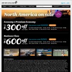 Air New Zealand: Fly to North America Get $300 off on Economy, Prem Economy & $600 off on Business