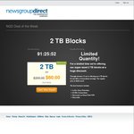 NewsgroupDirect Usenet 2 TB Blocks for $60