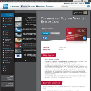 $0 Annual Fee for American Express Velocity/Qantas Cards