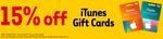 iTunes Gift Cards 15% off @ All 7-Eleven Stores. Excludes $20 Card