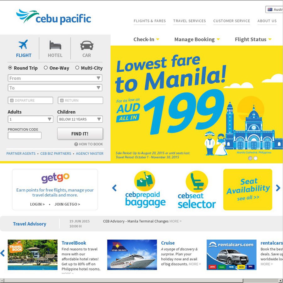 Cebu Pacific Return Flights Sydney To Manila 359 17 AUD 1 10 15 To cebu-pacific-return-flights-sydney-to-manila-359-17-aud-1-10-15-to