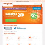 Amaysim $10 1st Month Unlimited Plans, New 1GB UNL Plan $24.95, 100 Free Int Min on 5GB/7GB Plan