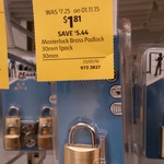 Reduced to Clear - Master Lock Fortress 30mm Padlock $1.81 (Save $5.44) @ Coles