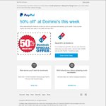 50 Percent off Domino's Pizza When Paying with PayPal