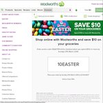$10 off $150+ Spend with Woolworths Online