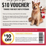 $10 off at Petbarn – No Minimum Spend [Possibly Targeted]