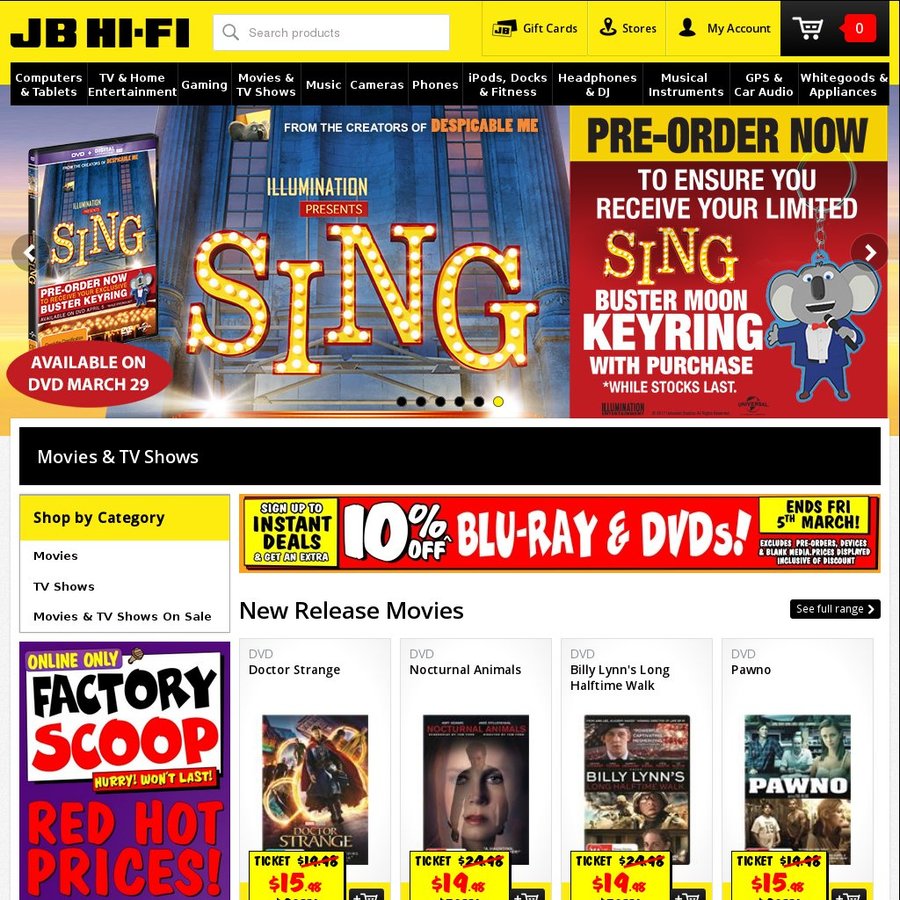 20 off BluRay & DVDs JB HiFi OzBargain