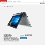 Lenovo Yoga 520 14 FHD i7-7500U 8GB 256GB SSD Win 10 Home $1444 ($1194 with AmEx) Delivered @ Lenovo