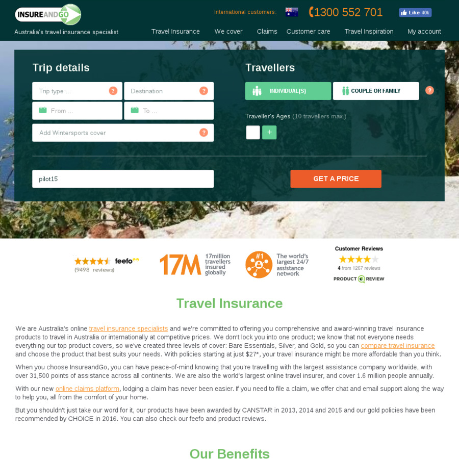 15 or 20 off Insure and Go Travel Insurance OzBargain