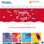 Win 1 of 12 Pet Prizes from Petplan's 12 Days of Christmas Giveaway