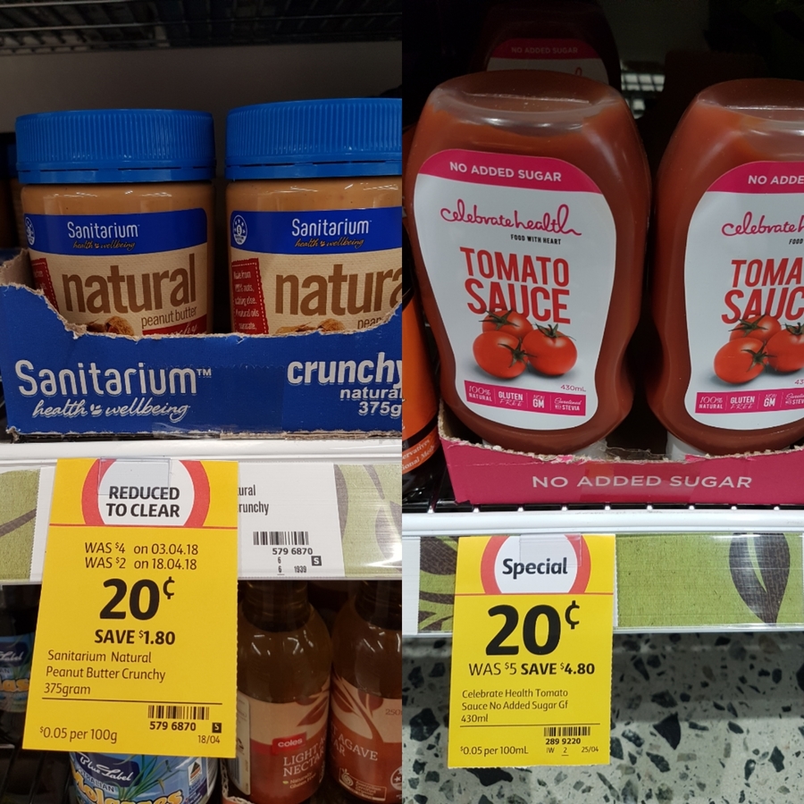 [WA] Coles Health Food Specials Sanitarium Crunchy Peanut Butter or Celebrate Health Tomato
