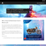 Win a Royal Enfield Motorcycle Worth $9,690 from Playstation (Pre-Order Battlefield V from the Playstation Store)