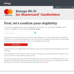 Boingo mastercard