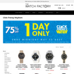 Up to 75% off Selected Items at The Watch Factory [Casio, Tommy Hilfiger, Coach], up to 55% off G-Shock, up to 40% off Seiko