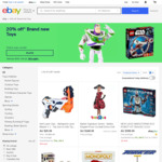 eBay Toys Sale 20% off - 23 Selected Sellers