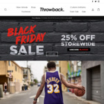 25% off Black Friday Sale on Throwback Store