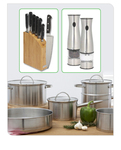 Urbane Home Cooking Pack $149.95 - 6pc Cookset + 8pc Knife Block + Electric Salt & Pepper Mill