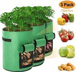 3x Potato Grow Bag, 7 Gallon Aeration Waterproof Fabric $25.49 + Delivery ($0 with Prime/ $39 Spend) @ MoreCoo via Amazon