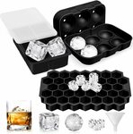 UOON Silicone Ice Cube Trays (Set of 3, Black) $15.39 + Delivery ($0 with Prime/ $39 Spend) @ Newdora Direct via Amazon AU
