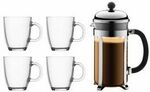 Chambord Coffee Set: 1.0L Coffee Maker & 4 350mL Coffee Mugs $67.95 ($61.15 for New Users) Delivered @ BODUM