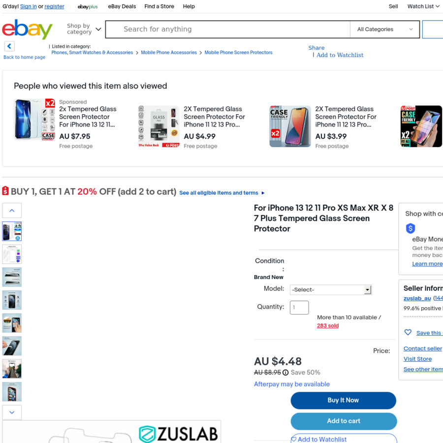 3 Screen Protectors (for iPhone 7 to 13) + Install Tool 4.48 Delivered