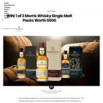 Win 1 of 3 Morris Whisky Packs Worth $499 or 1 of 50 Morris Whisky Samplers from Boss Hunting