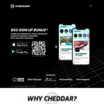 $50 Bonus Cashback with $50 Minimum Spend within 30 Days of Signing up (New Users Only) @ Cheddar (Activation Required)